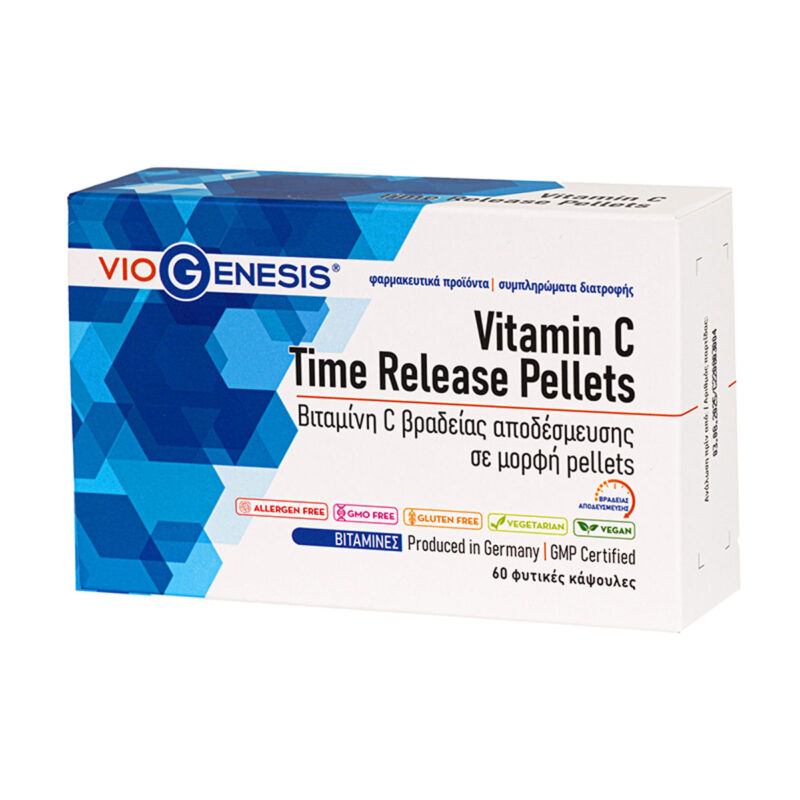 Vegan Vitamin C Time Release Pellets Viogenesis 60 κάψουλες