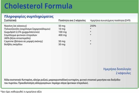 Natural Vitamins Cholesterol Formula Μείωση χοληστερίνης φυσικά 60 Κάψουλες