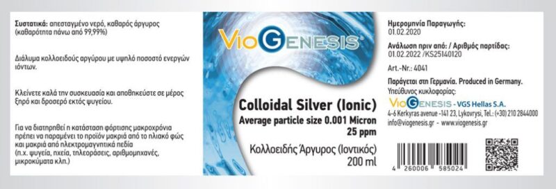 Viogenesis Colloidal Silver Ionic 200 ml