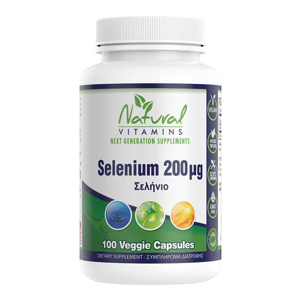 Natural Vitamins Selenium 200 mcg 100 κάψουλες