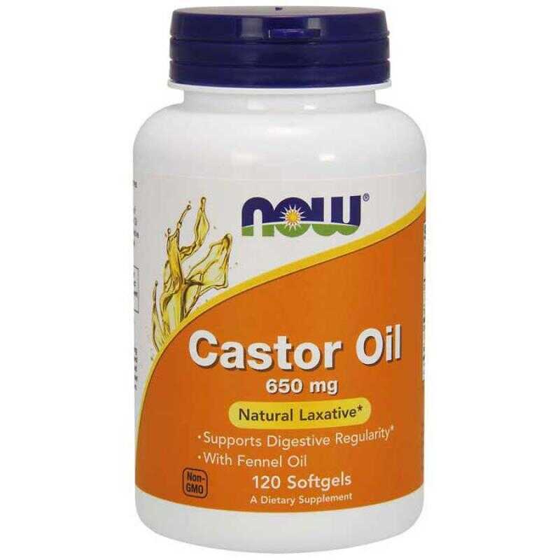 Now Foods Castor Oil 650 mg 120 μαλακές κάψουλες