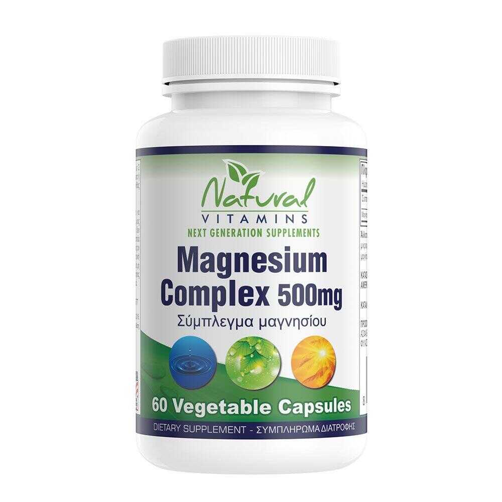 Natural Vitamins Magnesium 500 mg 60 Κάψουλες