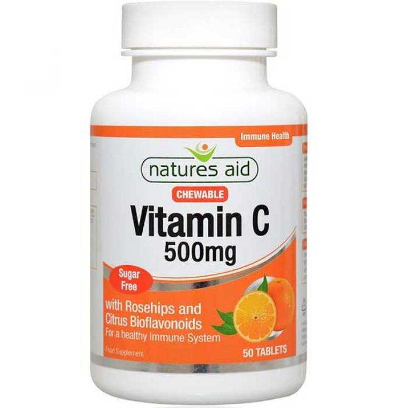 Natures Aid Vitamin C 500mg 50 μασώμενες ταμπλέτες