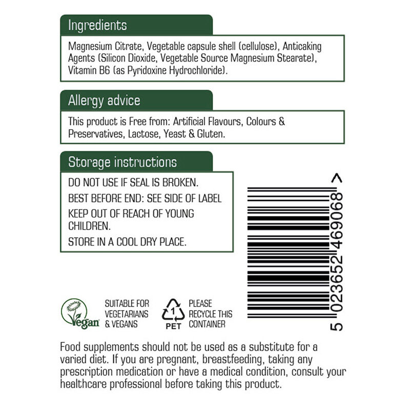 Natures Aid Magnesium Citrate 60 caps back