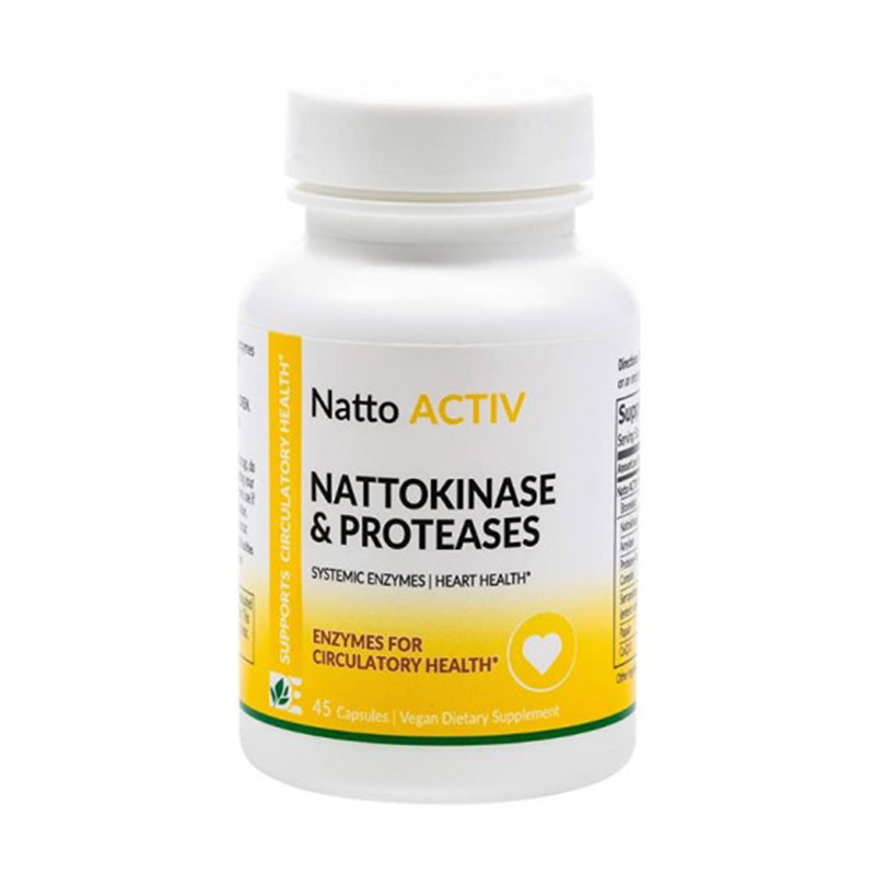 Dynamic Enzymes natto activ supports circulatory health with nattokinase bromelain 45 vegcaps