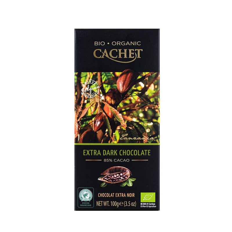 Βιολογική Μαύρη Σοκολάτα 85% κακάο Cachet