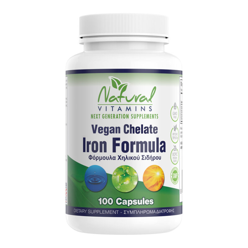 Vegan Natural Vitamins Iron Chelate Formula 100 κάψουλες