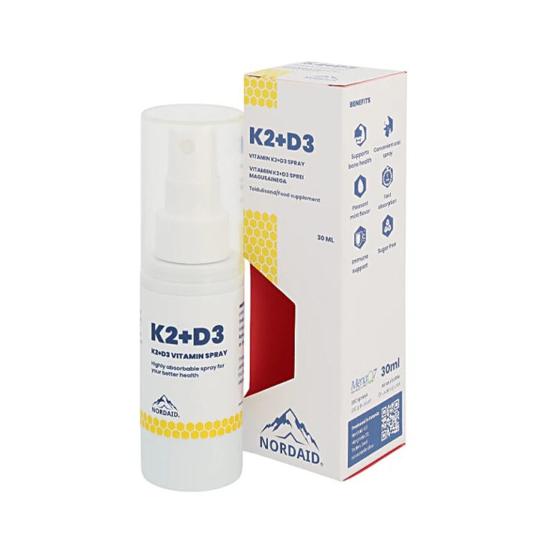 K2+D3 Spray Υπογλώσσιες βιταμίνες Κ2 και D3 NordAid 30 mL