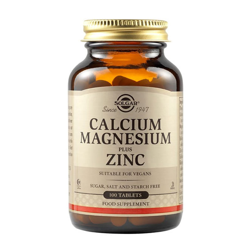 Vegan Calcium, Magnesium plus Zinc ασβέστιο, μαγνήσιο και-ψευδάργυρος Solgar 100 ταμπλέτες