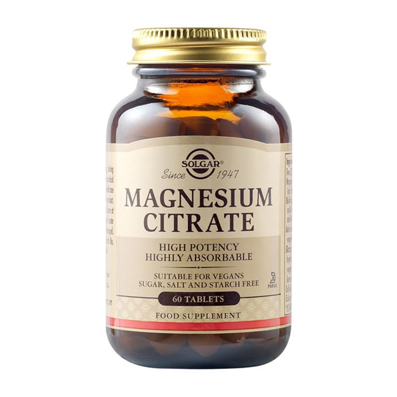 Vegan Magnesium Citrate 200mg Solgar 60 Ταμπλέτες
