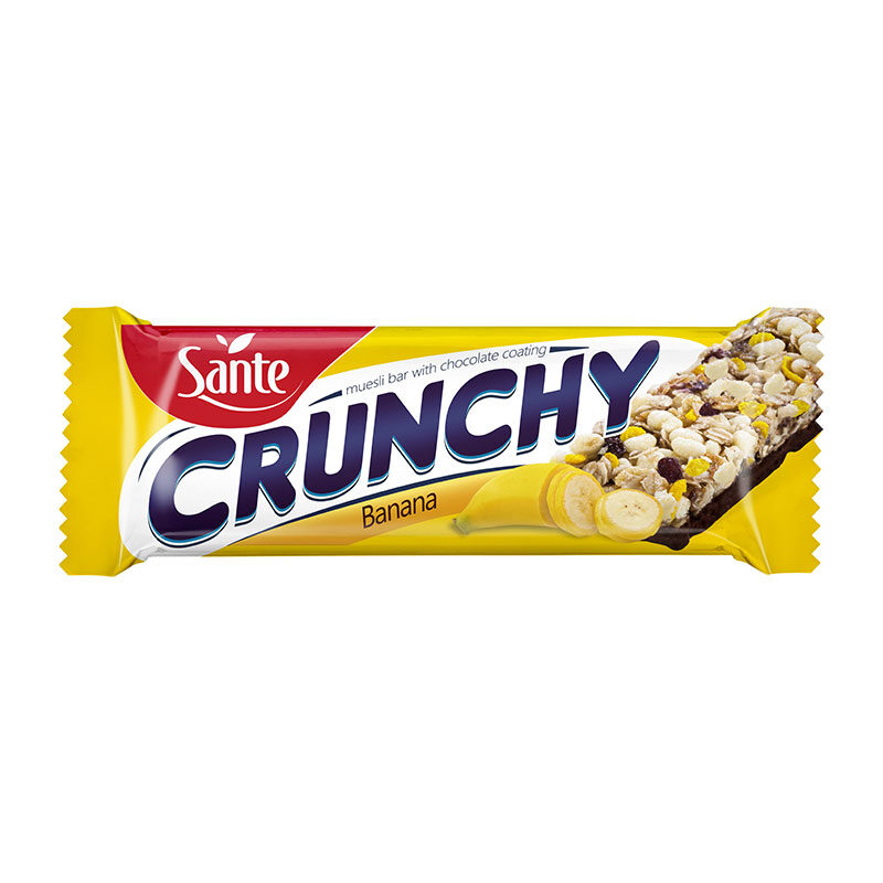 Crunchy μπάρα δημητριακών με μπανάνα και επικάλυψη σοκολάτας Sante 40 γραμμάρια