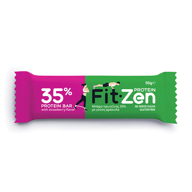 Fit-Zen Μπάρα με 35% Πρωτεΐνη και Γεύση Φράουλα Naturals 50 γραμμάρια