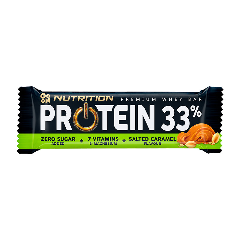 Premium Whey Μπάρα με 33% Πρωτεΐνη και Γεύση Αλατισμένη Καραμέλα Go On Nutrition 50 γραμμάρια