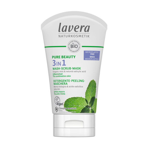 Pure Beauty 3 σε 1 Καθαρισμός Απολέπιση Μάσκα Lavera 125ml