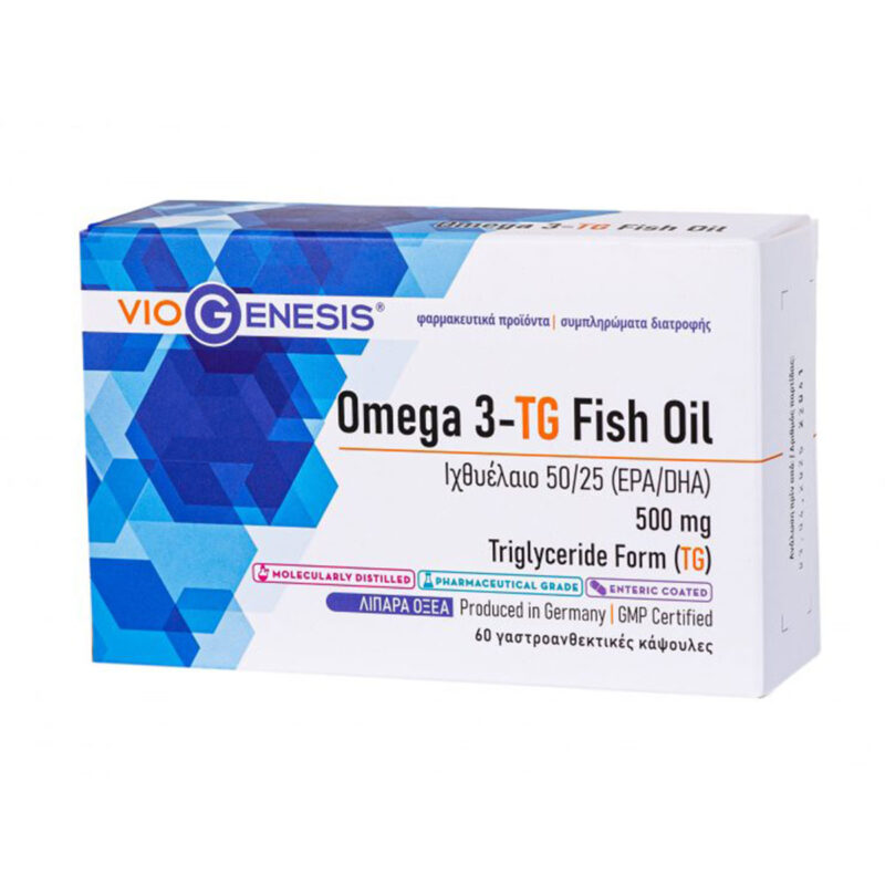 Omega 3–TG Fish Oil Viogenesis 60 κάψουλες εντερικής επικάλυψης