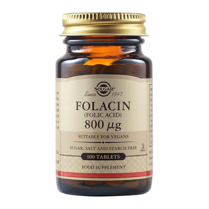 Vegan Folacin 800μg Φυλλικο οξύ Solgar 100 ταμπλέτες