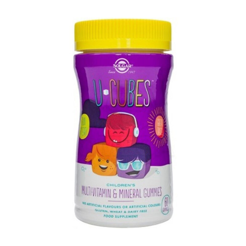 Vegan U-Cubes Children's Multivitamin and Mineral Gummies Solgar 60 ζελεδάκια συστατικά