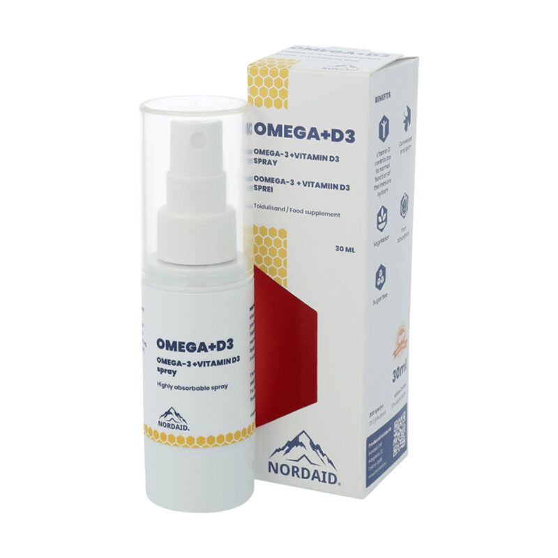 Omega+D3 Spray Υπογλώσσια ω-3 και βιταμίνη D3 NordAid 30mL