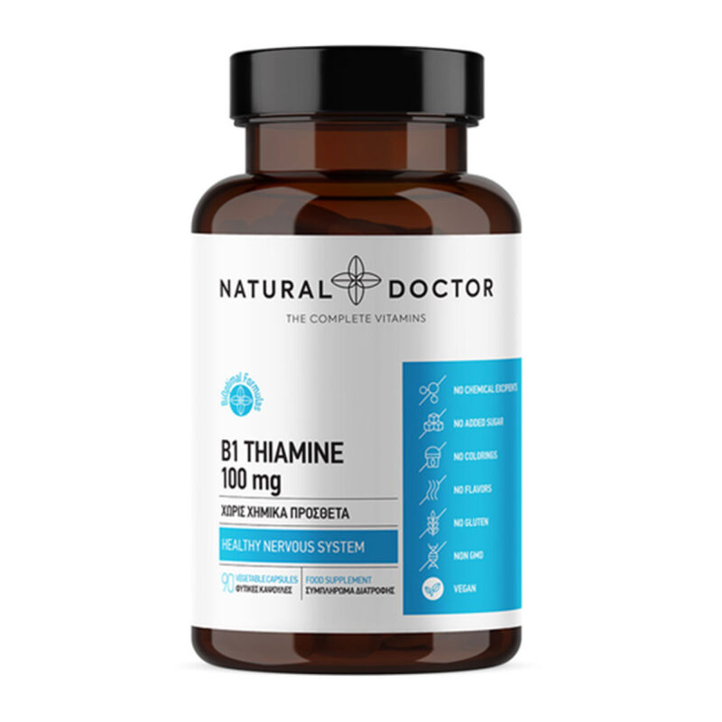 Vegan B1 Thiamine 100mg Natural Doctor 90 φυτικές κάψουλες
