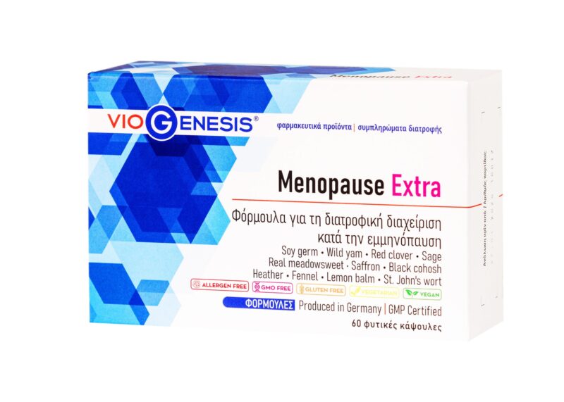 Viogenesis Menopause Extra Φόρμουλα για την εμμηνόπαυση 60 φυτικές κάψουλες
