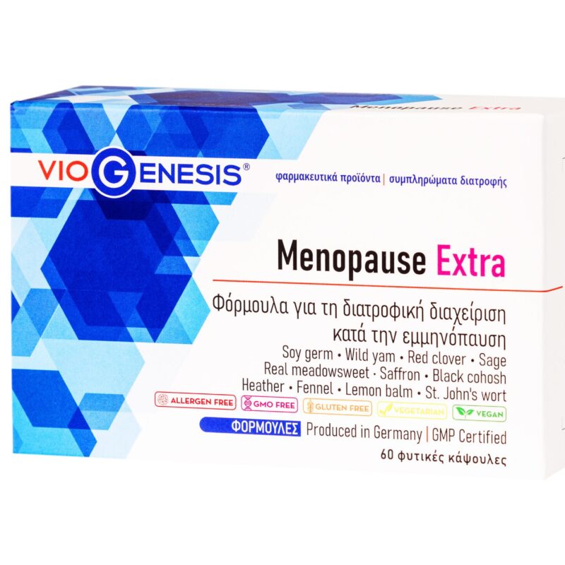 Viogenesis Menopause Extra Φόρμουλα για την εμμηνόπαυση 60 φυτικές κάψουλες
