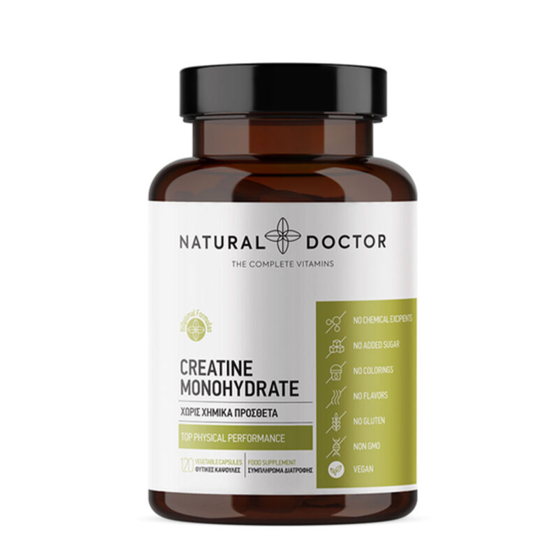 Vegan Creatine Monohydrate 3000mg Natural Doctor 120 φυτικές κάψουλες