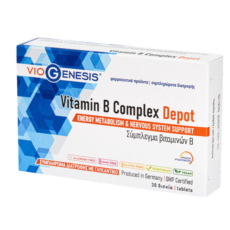 Vegan Vitamin B Complex Depot Viogenesis 30 Ταμπλέτες