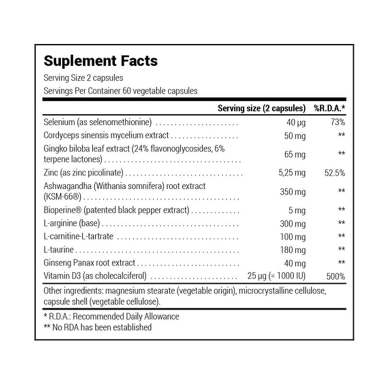 Healthy Testosterone Natural Doctor 60 φυτικές κάψουλες label