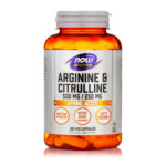 Vegan Arginine Citrulline 500mg 250mg Now Foods 120 Κάψουλες