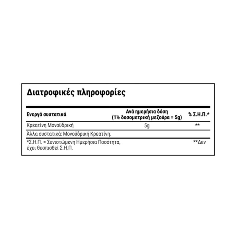 Creatine Monohydrate σε σκόνη Natural Doctor 300g