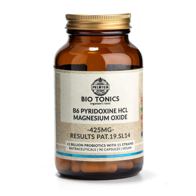 Vegan B6 Pyridoxine HCL Magnesium Oxide 425mg Biotonics 90 κάψουλες