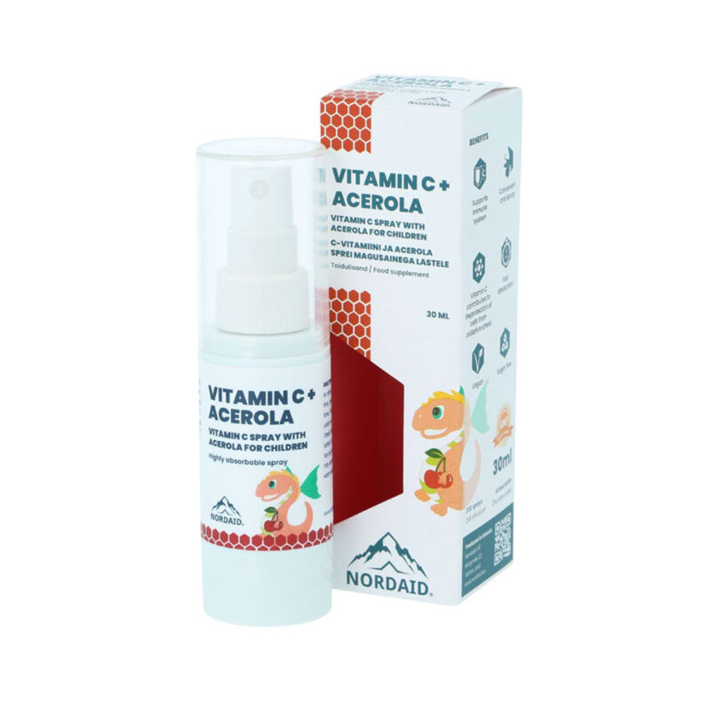 Vitamin C + Acerola για παιδιά Υπογλώσσιο σπρέι NordAid 30mL