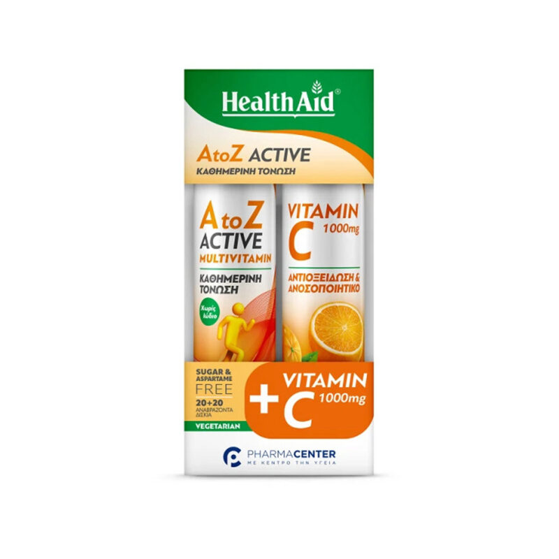 HealthAid Eff. A to Z Active 20tabs CΟΜΒΟ PACK Vit. C1000mg Orange 20tabs