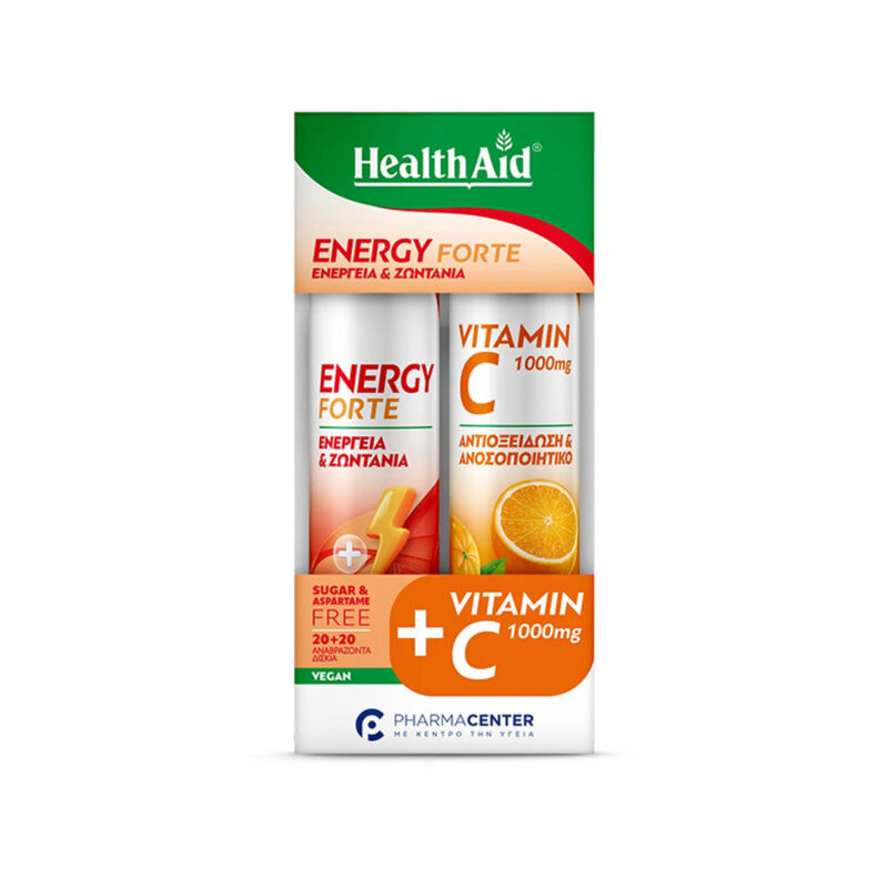 HealthAid Eff. Energy Forte 20tabs CΟΜΒΟ PACK Vit. C1000mg Orange 20tabs