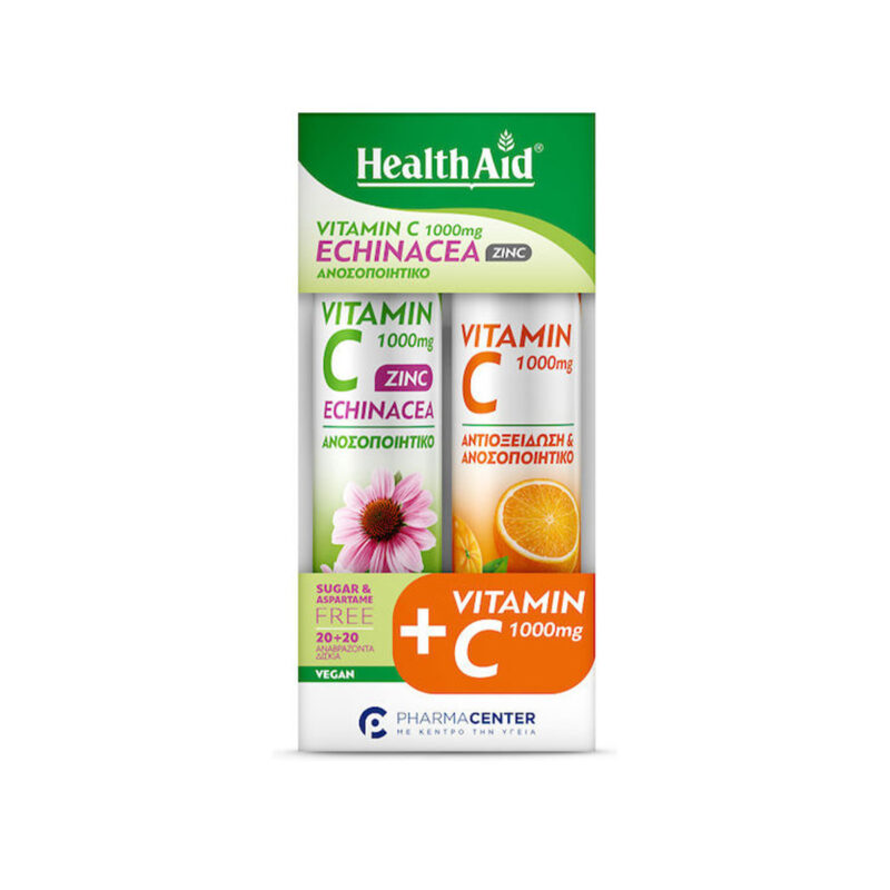 HealthAid Eff. Vit. C1000mg & Echinacea & Zinc 20tabs CΟΜΒΟ PACK Vit. C1000mg Orange 20tabs
